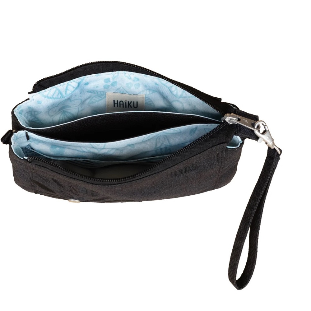 Haiku Stride Black Crossbody Bag/Wristlet